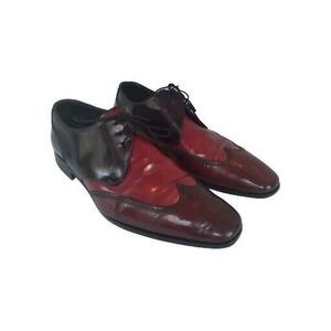 Leather Wingtip Oxford Dress Shoes Burgundy Red Lace Up Formal Size